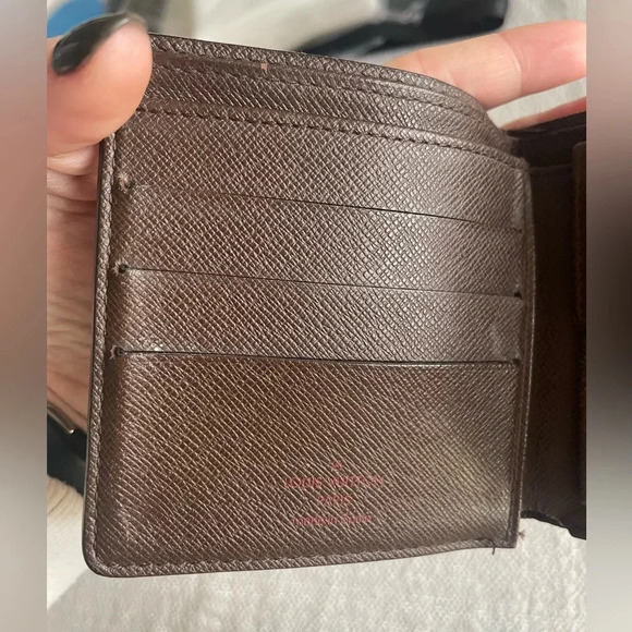 Genuine Men's Louis Vuitton Damier Brown Bifold Wallet W Dust Bag & Box CA1013 - Picture 9 of 16